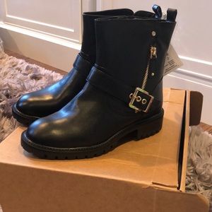 Black leather boots